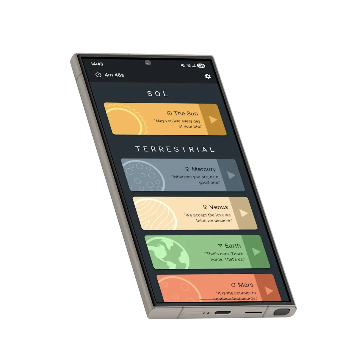 Celestial Sounds on a phone