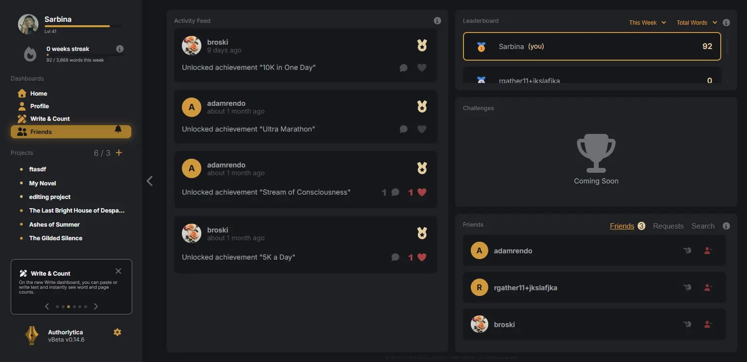 The Authorlytica 0.13 social dashboard
